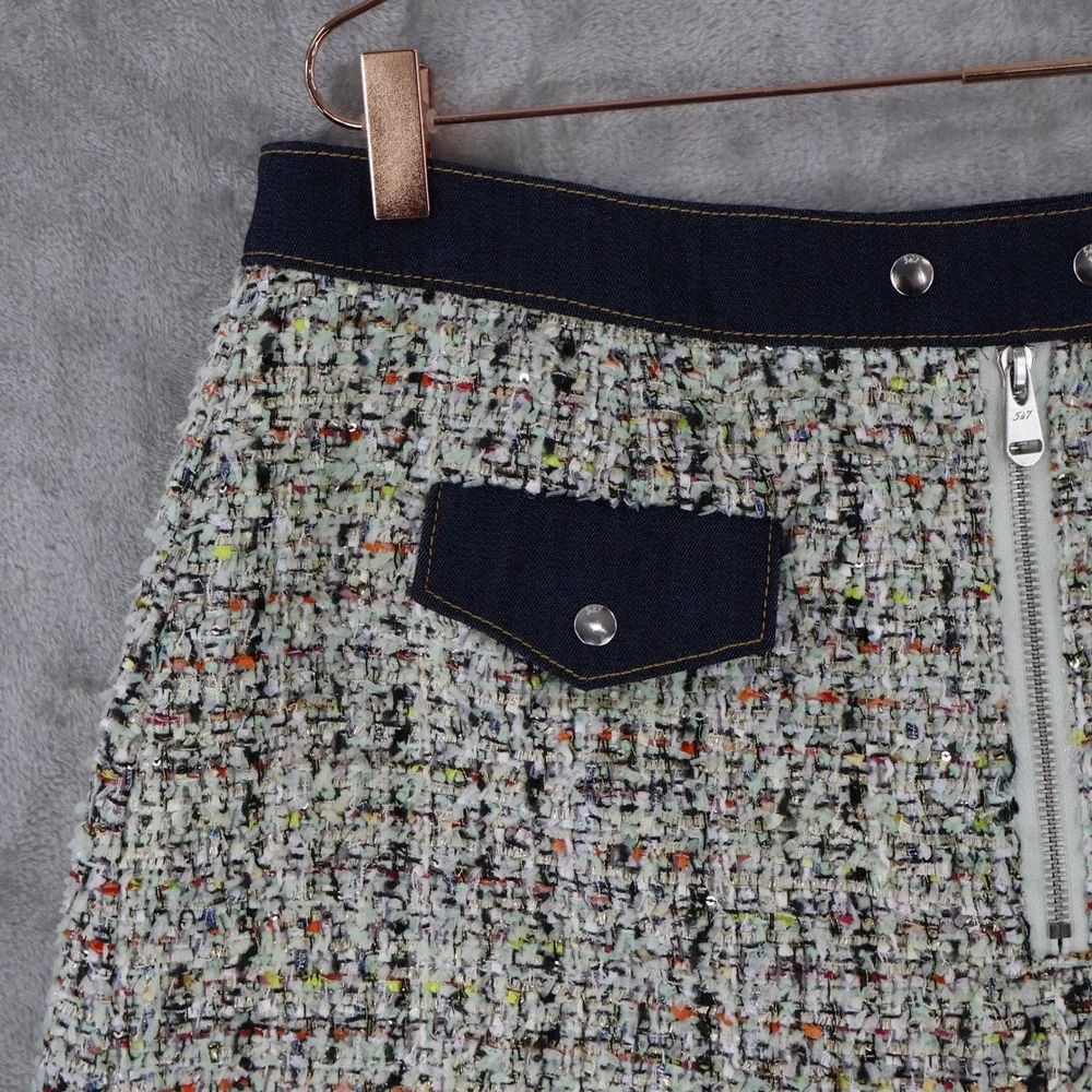 Cinq a Sept Anya Bouclé Zoe Tweed Shorts Womens 12 Multi Old Money Classic NWT